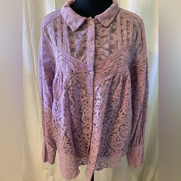 Free People Outwest Top in Lilac - Picture 7 of 10